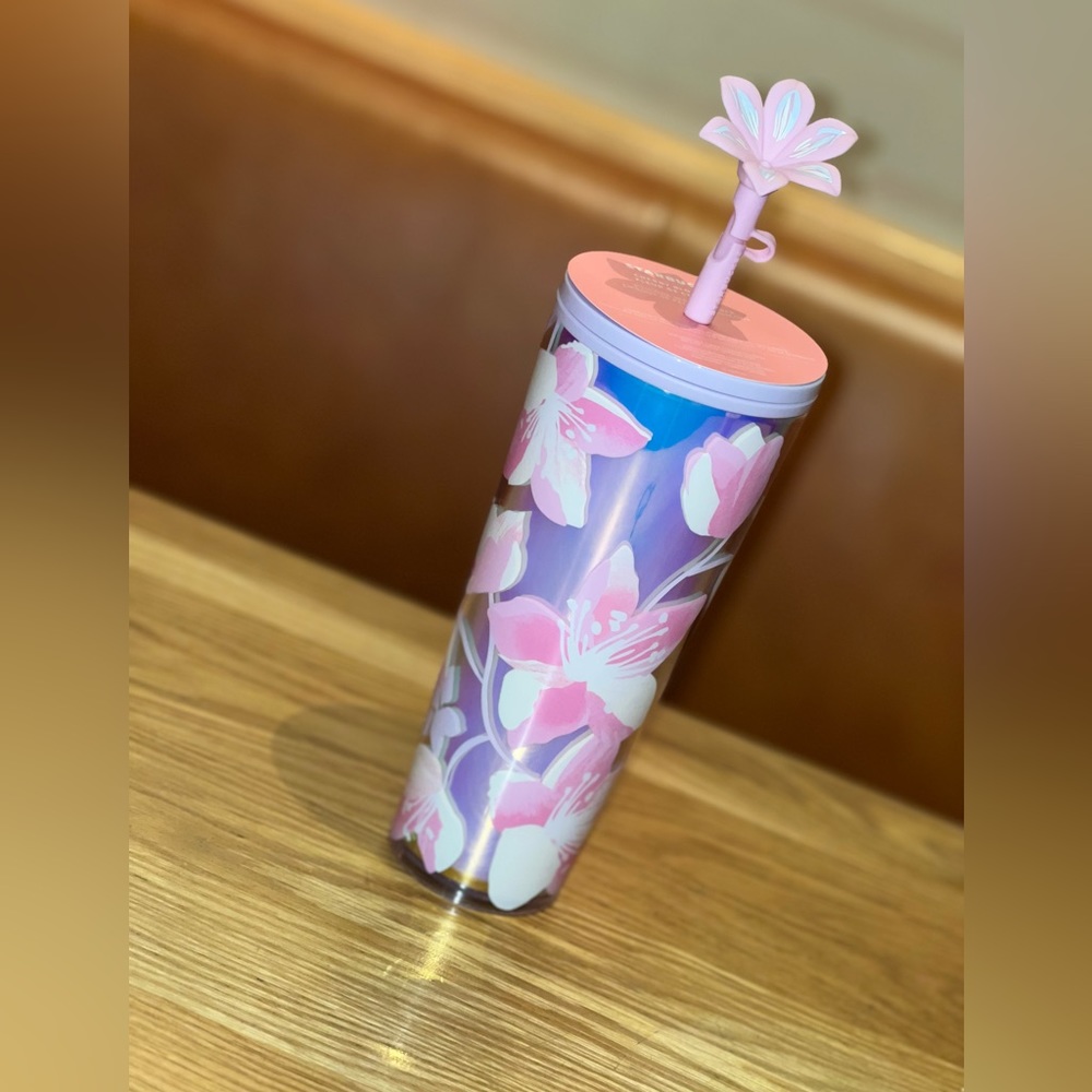 NWT Starbucks 2024 Pink Cherry Blossom Cold Tumbler Cup Limited Edition